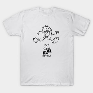 Harvey in Eat Sleep Run Repeat mode T-Shirt